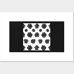 Black Roses Pattern Posters and Art